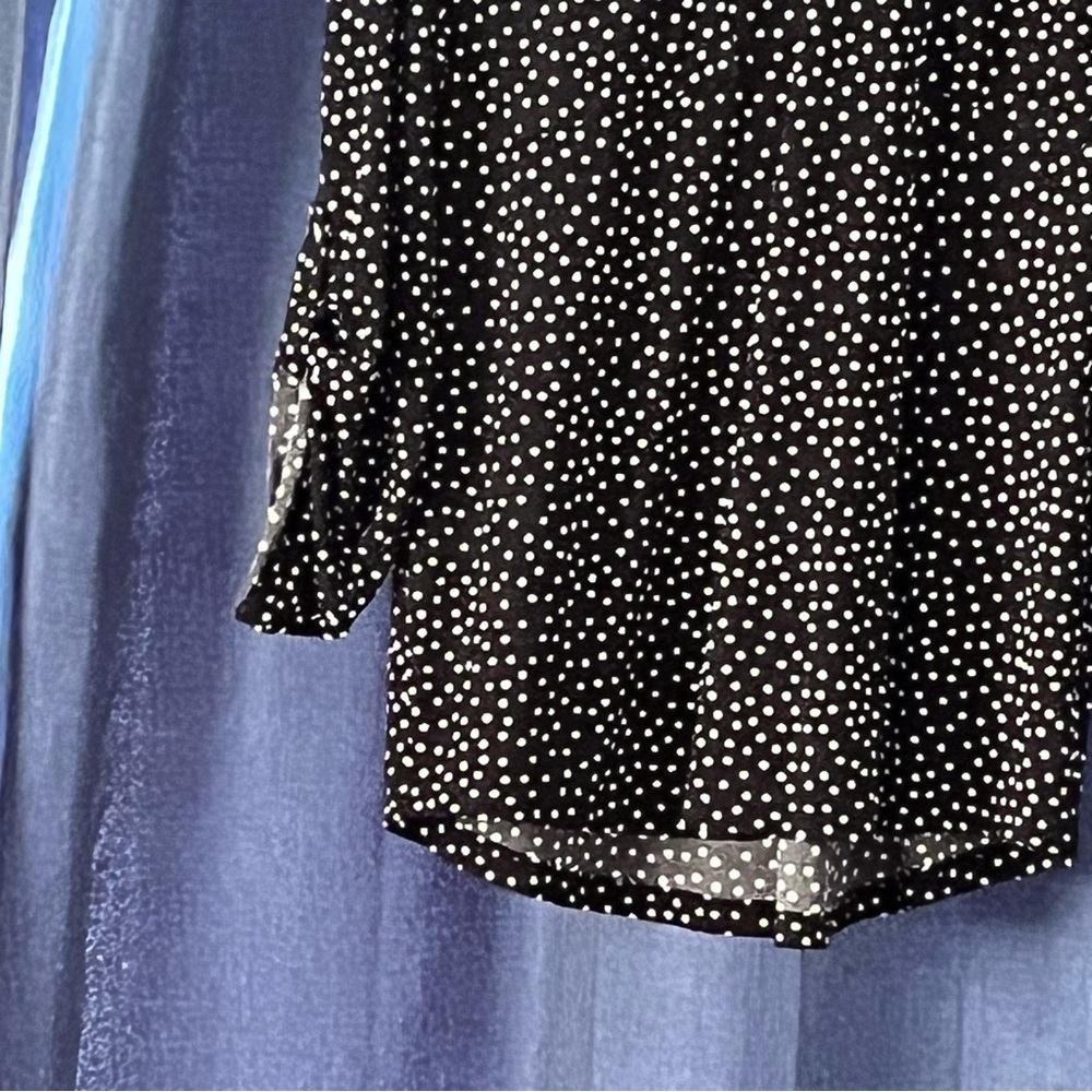 Black and White 3/4 Sleeve Relaxed Blouse